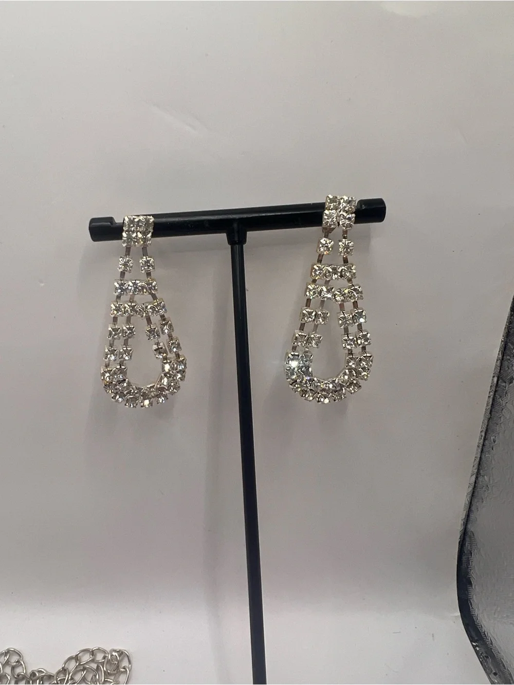 Bridal rhinestone choker necklace and matching earrings set
